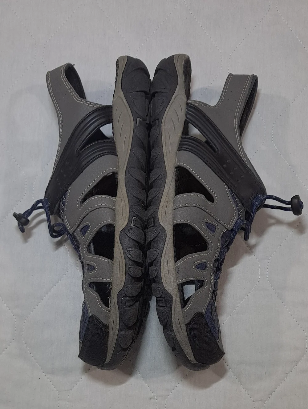 Men's Gray/Black/Blue Athletic Sandals - Synthetic Upper Size 11 Ozark Trail